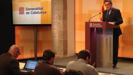 Artur Mas, durante la rueda de prensa posterior a la cumbre anticorrupción