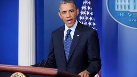 El presidente de EE.UU., Barack Obama durante una conferencia de prensa sobre las explosiones en Boston en Washington