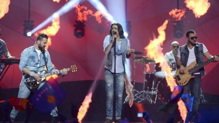 El grupo Dorian, representante de Armenia, durante su actuación en Eurovisión 2012