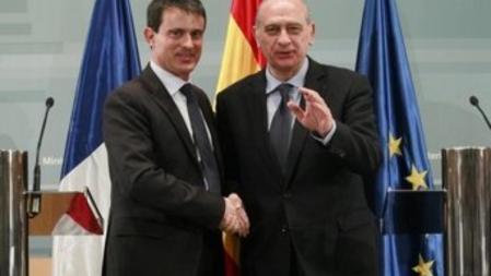 Los ministros de Interior francés y español, Manuel Valls y Jorge Fernández Díaz