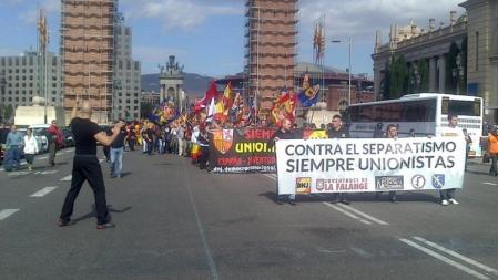 La marcha fascista en Barcelona ha arrancado desde Plaza España