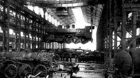 Talleres ferroviarios de la Compañía del Norte, en el actual barrio de Porta