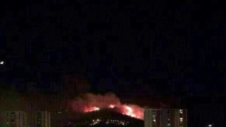 Vista del incendio de Collserola