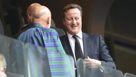 El primer ministro británico, David Cameron, en el funeral de Neslon Mandela