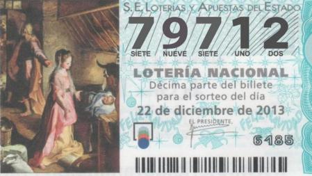 Recreación del segundo premio de la Lotería de Navidad