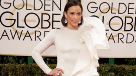 Paula Patton en la alfombra roja de los Globos de Oro