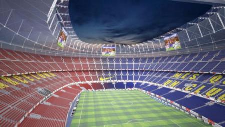 Proyección del interior del Camp Nou remodelado según el proyecto presentado