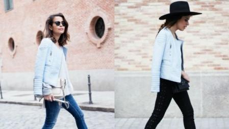 La cazadora azul pastel de Zara se convierte en la prenda fetiche de las 'bloggers' esta temporada primavera-verano 2014