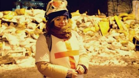 Olesia Zhukovska, voluntaria de los servicios médicos en las protestas de Kíev