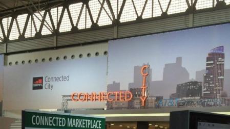 Imagen de la ciudad conectada dispuesta en el Hall 3 del Mobile World Congress