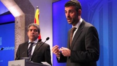 Francesc Homs y Santi Vila, en rueda de prensa después de la reunión del Consell Executiu