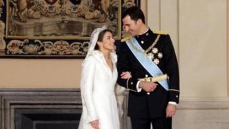 Letizia Ortiz y el Príncipe Felipe después de su enlace, en mayo de 2004