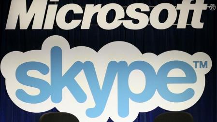 Logotipos de Skype y Microsoft
