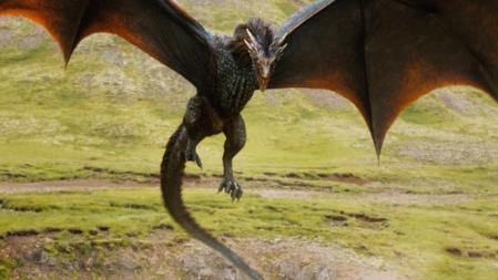 Drogon, uno de los dragones de la serie Juego de Tronos