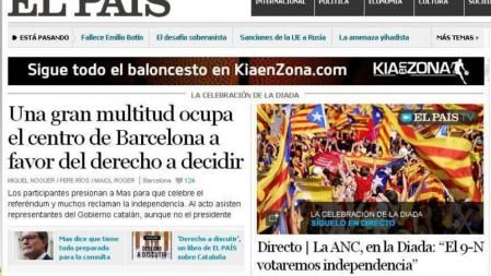 Portada de la edición online de el diario 'El País'