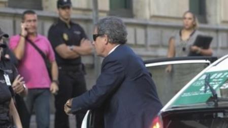 Jordi Pujol Ferrusola, hijo del expresident de la Generalitat de Catalunya, a su llegada a la Audiencia Nacional para declarar ante el juez Pablo Ruz como imputado por blanqueo de capitales y delito contra la Hacienda Pública.