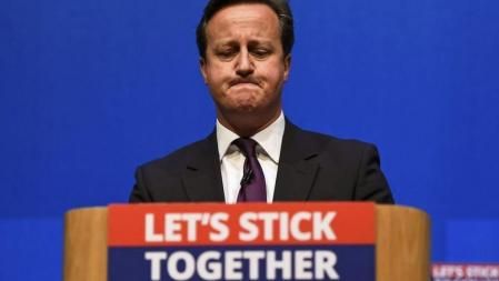 Cameron en su último discurso en Escocia antes del referéndum, en Aberdeen