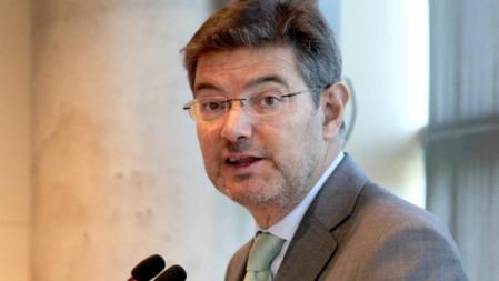 Rafael Catalá, en el transcurso de un desayuno organizado por Barcelona Centre Logístic y el Consorci de la Zona Franca