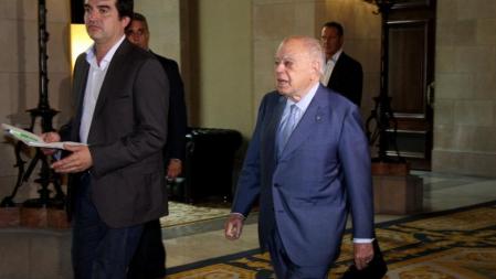 Jordi Pujol, a su llegada al Parlament de Catalunya