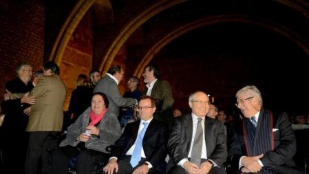 Algunas de las personalidades que acudieron al acto de la entidad Tercera Via, en el Saló del Tinell de Barcelona