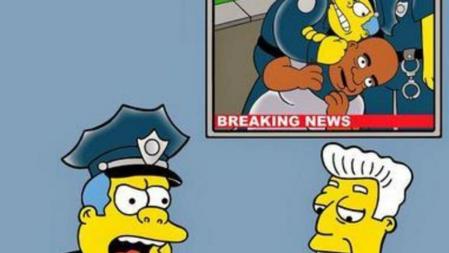El ilustrador Alexandro Palombo ha creado unas imágenes en las que la familia Simpson se torna de piel oscura en solidaridad con las víctimas de racismo policial