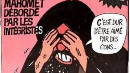 Portada del semanario 'Charlie Hebdo' de 2006 en la que se satiriza a Mahoma