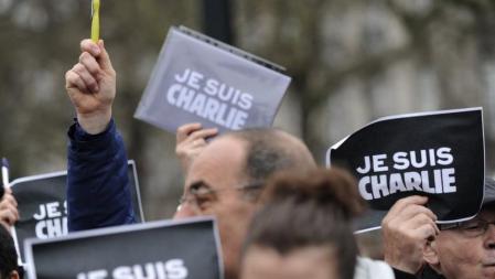 Un detalle de la manifestación silenciosa de Nantes.