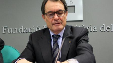 El presidente de la Generalitat, Artur Mas, en un acto en la Fundació Universitària del Bages, en Manresa