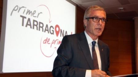 El alcalde de Tarragona, Josep Fèlix Ballesteros, durante la conferencia sobre el estado de la ciudad que pronunció el pasado febrero