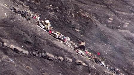 Restos del accidente de avión de Germanwings