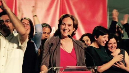 Ada Colau celebra la victoria en las elecciones municipales