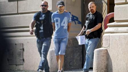 Sergio Morate es trasladado de camino al tribunal en la localidad rumana de Lugoj