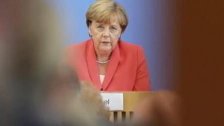 La canciller alemana Angela Merkel durante la rueda de prensa anual que ofrece para informar sobre asuntos de política nacional e internacional en Berlín