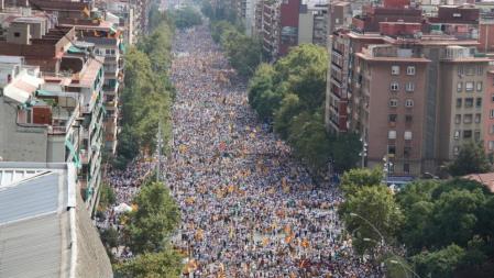 Imagen aérea de la avenida Meridiana cerca de la estación de la Sagrera