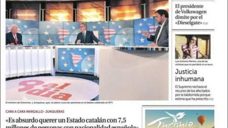 Portada de La Razón del 24 de septiembre