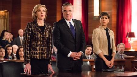 Christine Baranski, Chris Noth y Cash Jumbo.