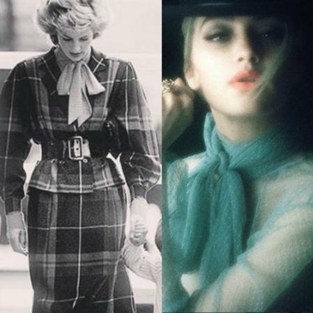 Lady Di y Gigi Hadid, ambas con una camisa de lazo