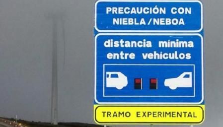 Señalización del tramo cuando comenzó su fase experimental&nbsp;&nbsp;