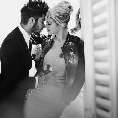 Gigi Hadid y Zayn Malik posando para Mario Testino en una sesión que saldrá el mes de mayo en Vogue US