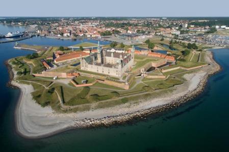 Vista aérea del antiguo castillo de Kronborg, en Dinamarca.&nbsp;