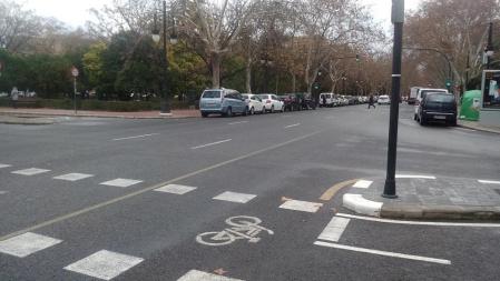 Cruce de peatones y carril-bici en la calzada&nbsp;