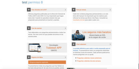 TodoTest ofrece más de 1.200 test de conducir de autoescuela actualizados y gratuitos