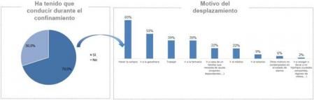 Desplazamientos realizados en coche por durante el estado de alarma, según el Observatorio de Conductores del RACE