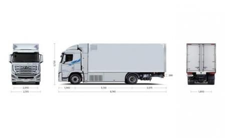 Medidas del camión de hidrógeno Xcient Fuel Cell