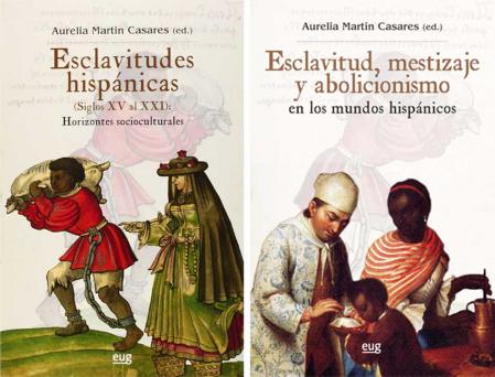 Portada de dos libros sobre la esclavitud.