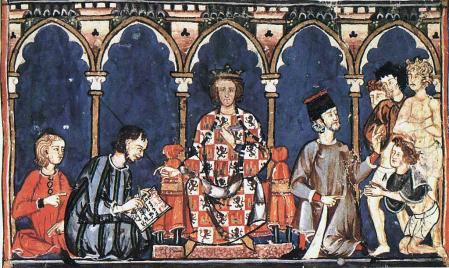 Alfonso X de Castilla en una ilustración del ‘Libro de los juegos’.