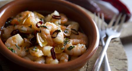 Gambas ajo y guindilla