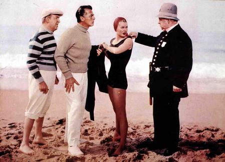 PARIS, FRANCE - JULY 05:  A model walks the runway wearing a 1946's french swimsuit designed by Louis Reard during the Bikini Restrospective at Piscine Molitor on July 5, 2015 in Paris, France.  (Photo by Richard Bord/Getty Images)
