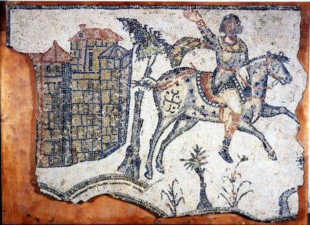 Caballería vándala, c. 500 d. C., de un pavimento de mosaico cerca de Cartago.