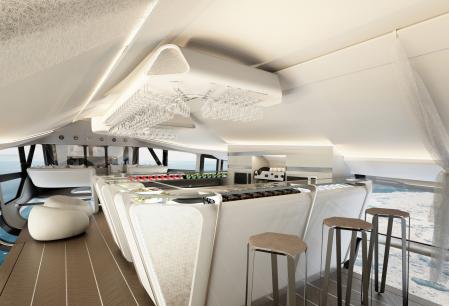 Un detalle del bar del Airlander